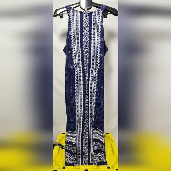 Lane Bryant Blue and White Smocked Maxi Dress-Size 18/20 - Picture 2 of 11